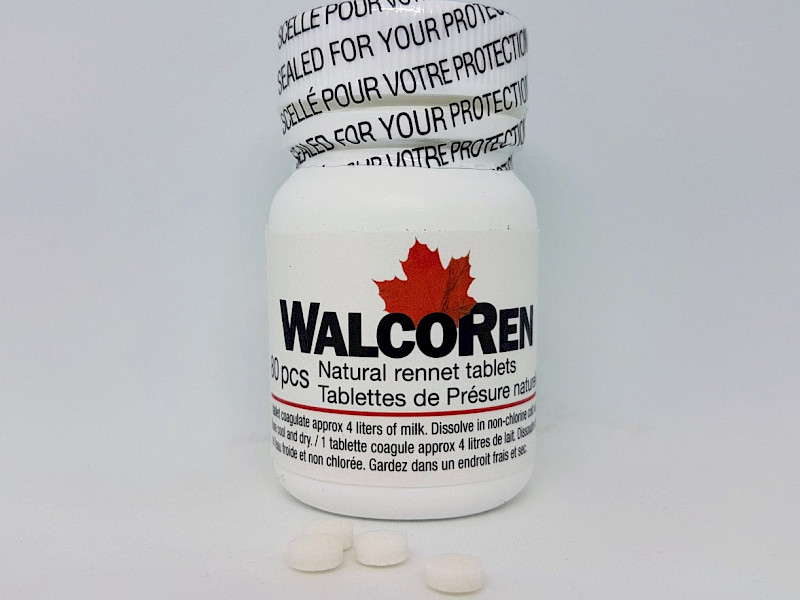 Comprimés de présure naturelle, sans OGM et biologique en tablette. Tube de 80 comprimés (pour 320L de lait).
Idéale pour la fabrication de fromage maison.