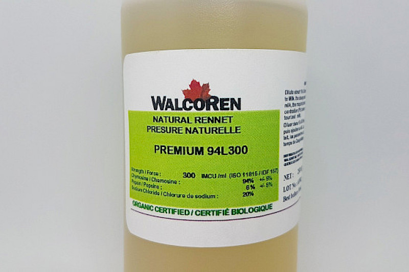 Bouteille de 60ml de présure liquide naturelle, sans OGM et biologique. Coagulant pour le lait.