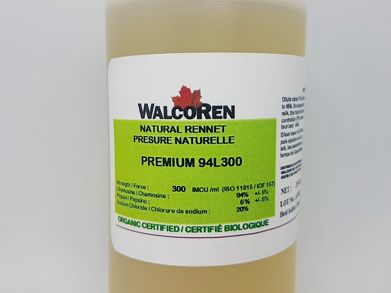 Bouteille de 250ml de présure liquide naturelle, sans OGM et biologique. Coagulant pour le lait.