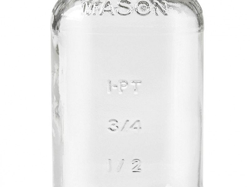 Pot Mason en verre 24oz/710ml et une boule mélangeuse en acier inoxydable pour le barratage manuel de la crème.