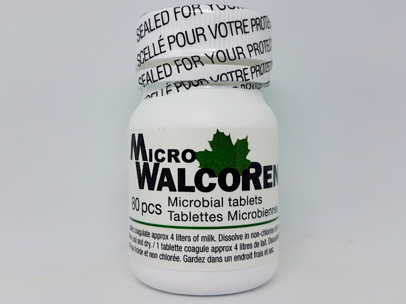 Comprimés de présure microbienne. Tube de 80 comprimés (pour 320L de lait).
Idéale pour la fabrication de fromage maison.