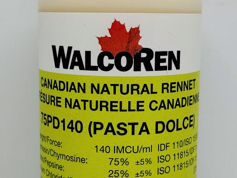 Bouteille de 250ml de présure de veau en pâte liquide naturelle, sans OGM et biologique. Coagulant pour le lait.